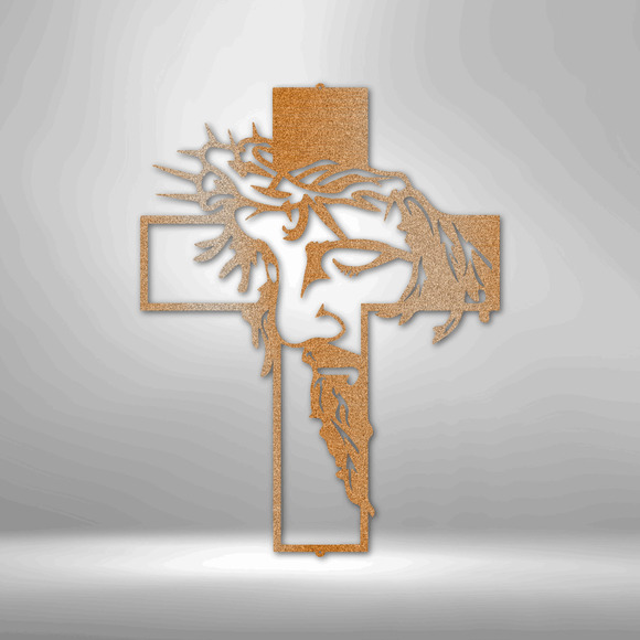 Scripture Sign Christ Cross Steel Sign Laser Cut Powder Coated Home & Office Me